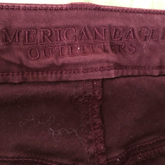 American Eagle Outfitters Jeans Pants Womens’ Sz 12 L Burgundy Stretchy NM - Picture 8 of 9